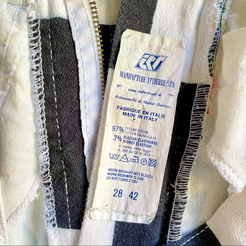 Vintage 90s Versace B&W Checkerboard Orchids Pants - 28 - Picture 8 of 9